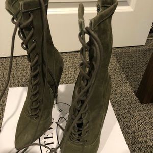 Satisfied suede Steve Madden lace up  booties